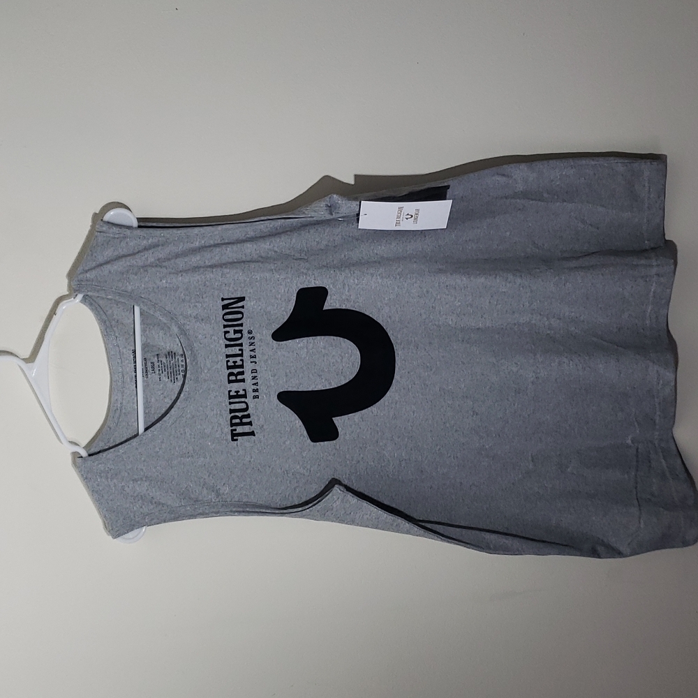T shirt tank top true religion grey L